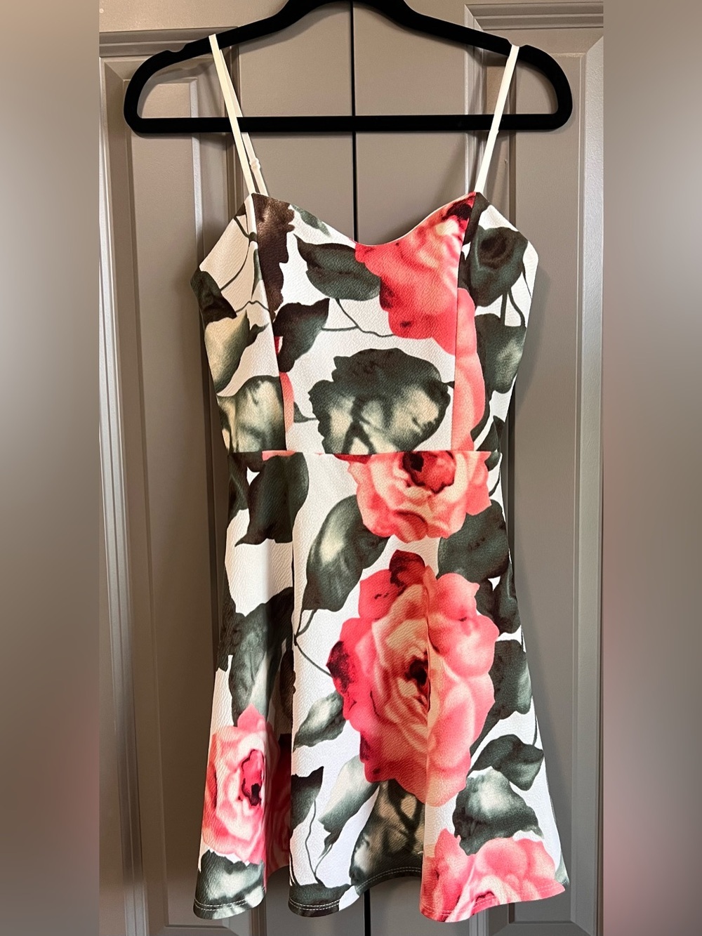 Floral Fit & Flare Mini Dress | Chocolate | Size 4